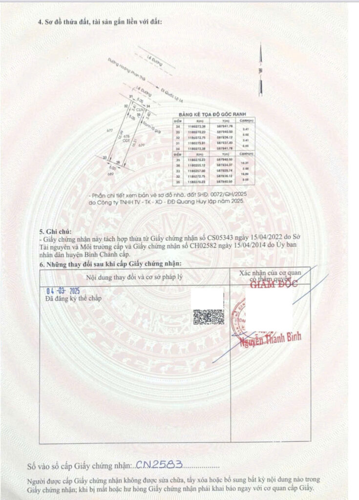 Sổ hồng đất bình chánh